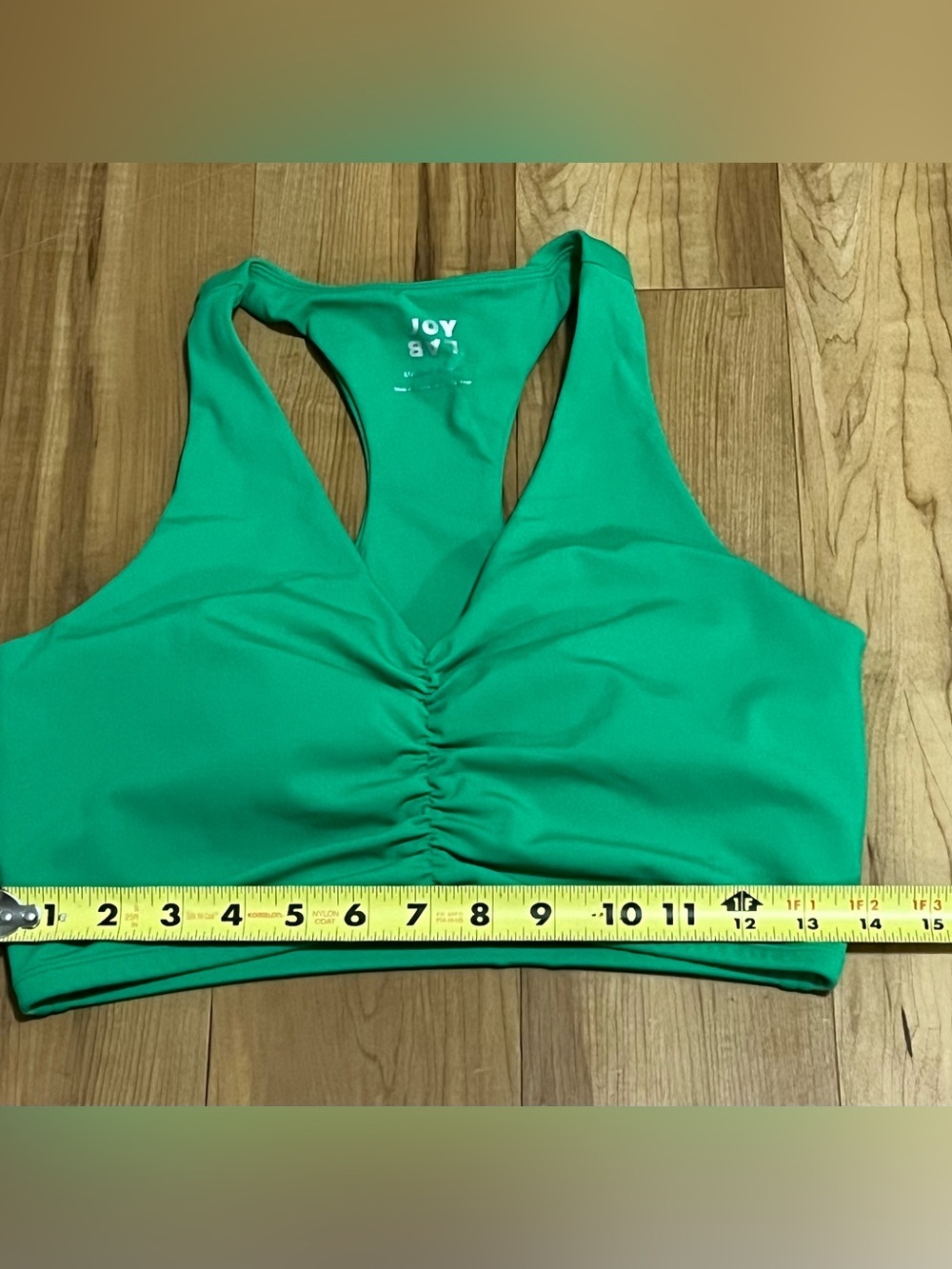 Joy Lab Green Ruched Racerback Sports Bra Medium - Picture 8 of 10